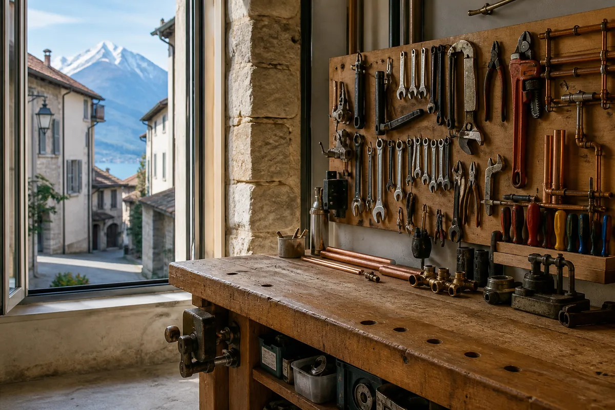 Rue du centre ancien de Thonon-les-Bains avec des immeubles anciens, illustration du bâti local
